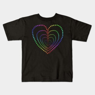 Echo Rainbow Jewel Hearts Kids T-Shirt